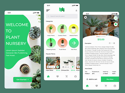 Plant Nursery Mobile App Ui/Ux Design design plant ui ux ui uiux ux