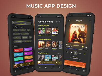 Music App - Ui/Ux Design app design design music website ui uiux ux