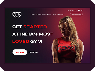 Gym Training Website Banner Design bra design ui uiux ux website