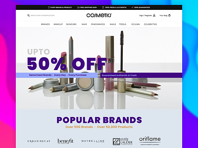Cosmetics Marketplace branding design graphic design ui ux web