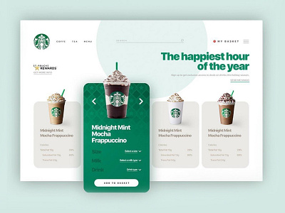 Starbucks Website banner branding design illustration it company mobile app ui vector web website