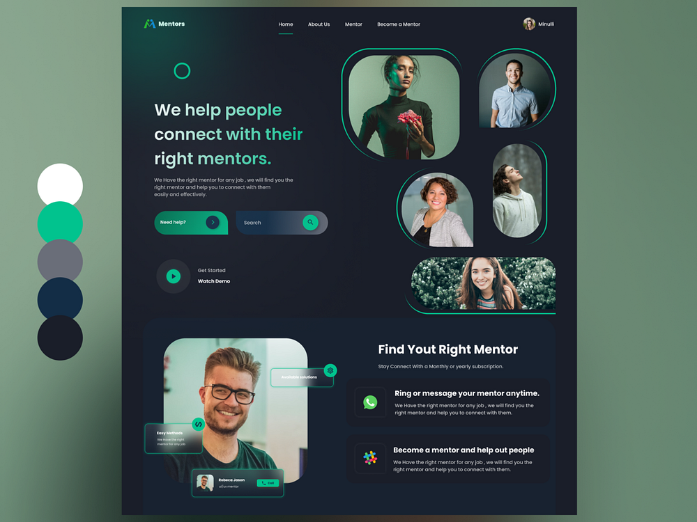 Mentoring Landing Page Exploration UI by uiux.mina on Dribbble