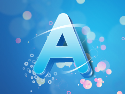 Floating "A" graphic illustration logo photoshop