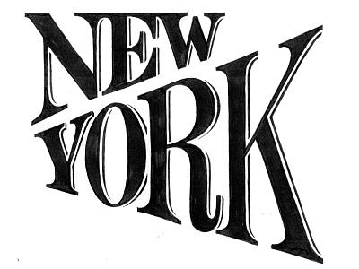 New York drawing hand drawn lettering marker sketch