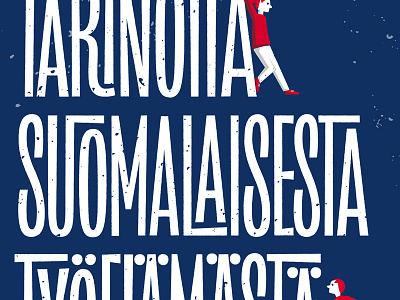 Stories of Finnish working life book cover illustration lettering type