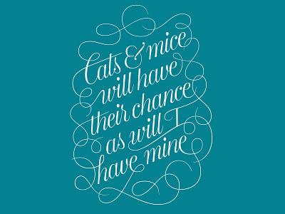 Cats & mice copperplate curly display high contrast lettering script swash vector
