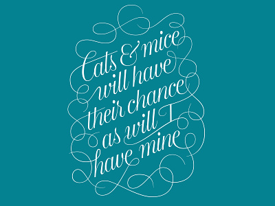Cats & mice copperplate curly display high contrast lettering script swash vector