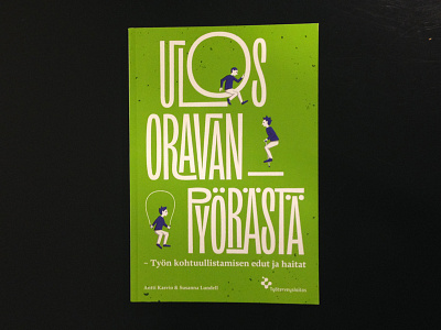 Ulos Oravanpyörästä book cover cover illustration lettering title vector