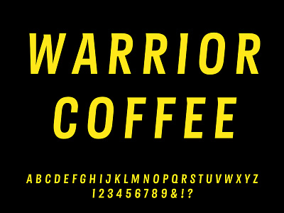 Warrior Sans coffee custom design display font identity type design typography warrior