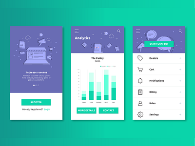 B2B Android App UI android app app design illustration illustrator landing page ui ui design ux ux design website design wire frame