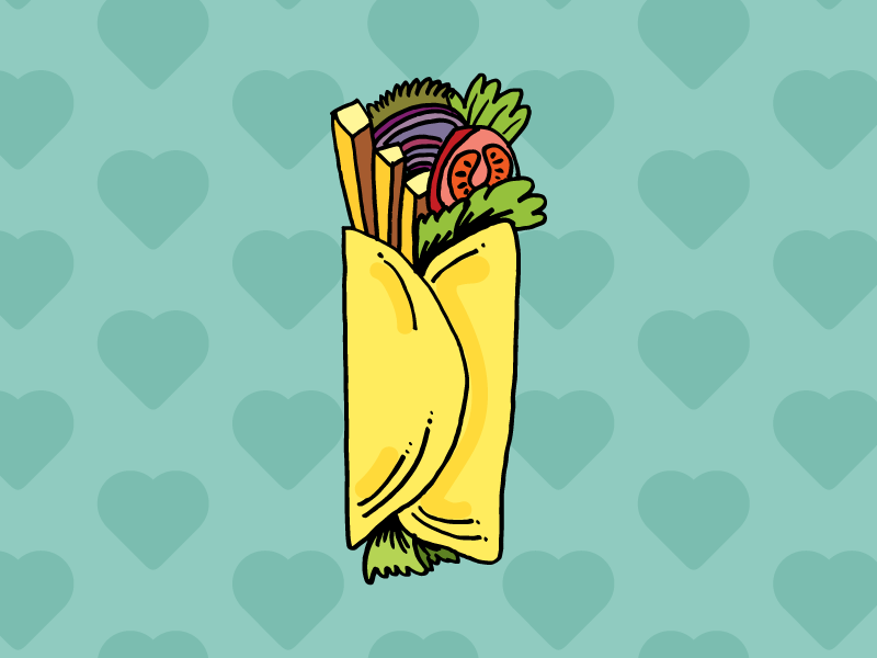 shawarma in hand - Stock Illustration [44485345] - PIXTA