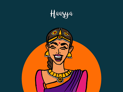 Navarasa | Haasya bharathanatyam character colors culture dance dancers expression illustration india sketch tamilnadu wacom