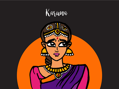 Navarasa | Karuna bharathanatyam character colors culture dance dancers expression illustration india sketch tamilnadu wacom