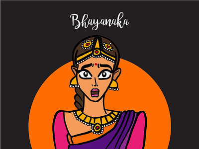 Navarasas | Bhayanaka bharathanatyam character colors culture dance dancers expression illustration india sketch tamilnadu wacom