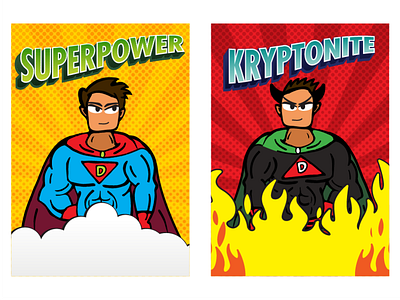 Super Man | Trump Card angel branding captain marvel card card game card animation character demon expression fire india retro superhero superheros superman superpower superpowers villain villains yellow
