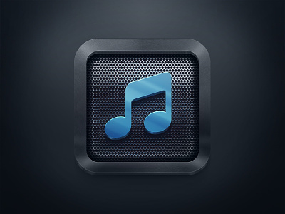 Simple Icon for a MusicApp icon ios metal note play