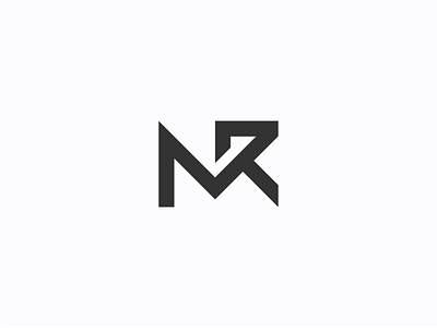 M + R design letter logo monoline