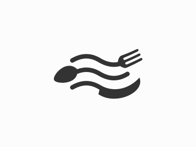 Food & River design eat food fork icon illustration knife logo restaurant river spoon wave