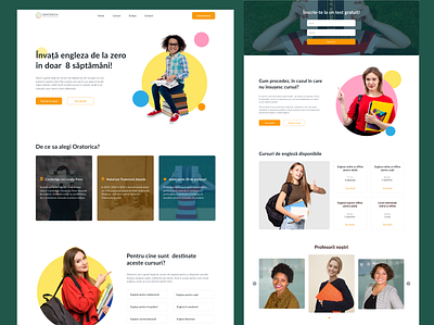 Web design for english school branding design enghlish figma graphic design illustration logo typography ui uidesign ux website