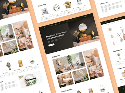 E-commerce website branding design ecommerce figma graphic design homedecor logo redesign shop typography ui ux
