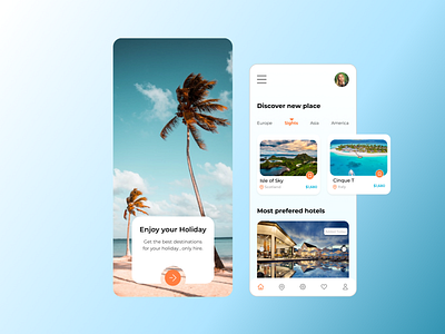 Mobile App design for Travel Agency animation branding design figma graphic design logo typography ui ux vector