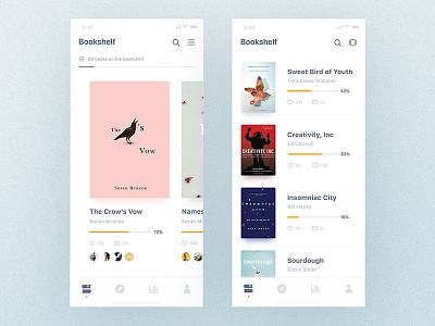 Bookshelf Screen book bookshelf flat process read reading ui ux