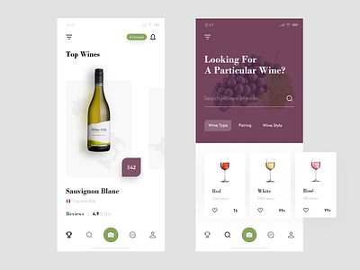 Wine recognizer app collection food travel ui ux wine