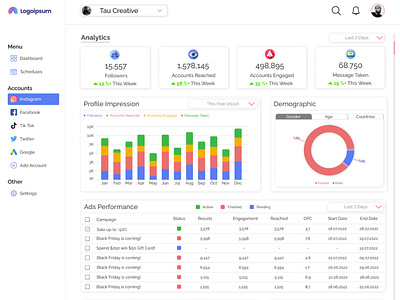 Social Media Management Dashboard