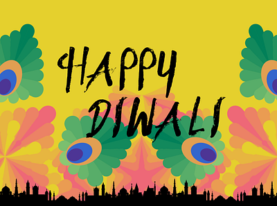 happy diwali design illustration typography