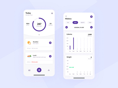 Calorie - Tracking and Analytics App Concept app design ui ux
