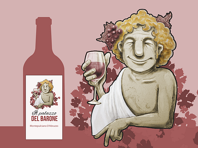 Wine label illustration label
