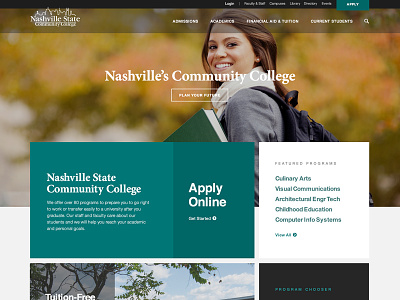 NSCC brand college community nashville nscc online redesign state website