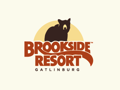 Brookside Resort bear brookside comp gatlinburg illustration logo redesign resort tn type