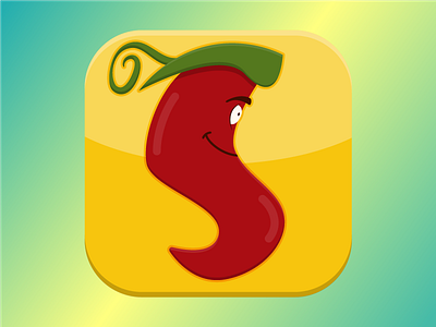 Chili App Icon app icon character chili hot pepper mobile app