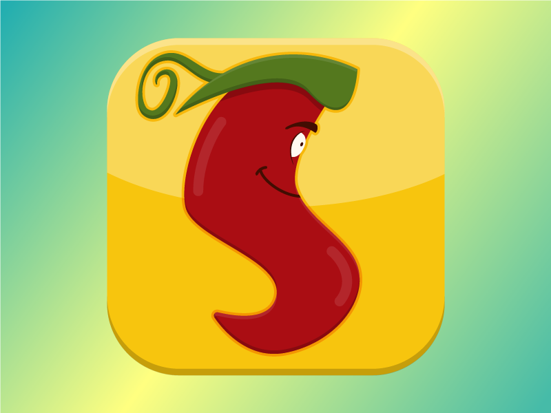 Chili App Icon mobile app character app icon hot pepper chili