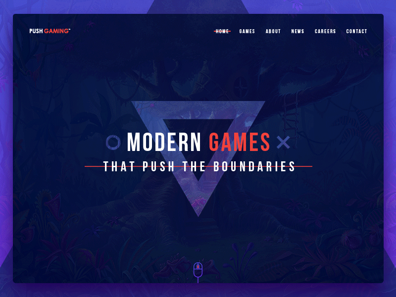 Modern Games animation corporate design games glitch site ui web web design website