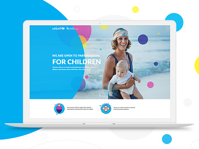 UNICEF children design international landing page partnership site ui unicef web web design website