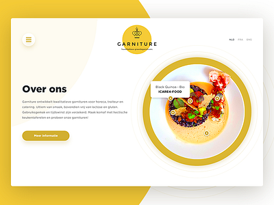 Garniture company culinary decorations design food home plate restaurant ui ux web yellow