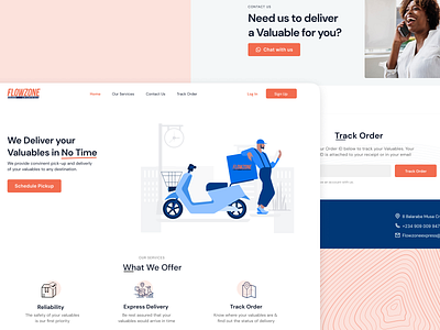 Flowzone express website ai branding design lagos landing page logistics ui ui design ui designer uiux ux ux design ux designer web web design website design