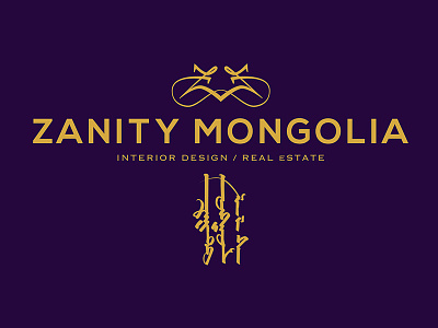 Zanity Mongolia gold interior design logo real estate
