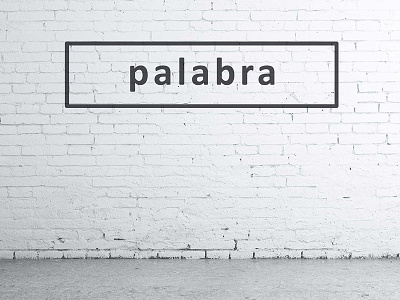 Palabra black and white calibri clothing logo rectangle tshirts