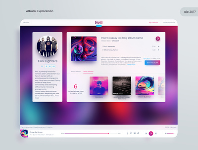 Ujo Music album branding logo music player ui user interface ux web webapps website