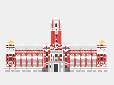 Office of the President Republic of China building illustration office president taiwan