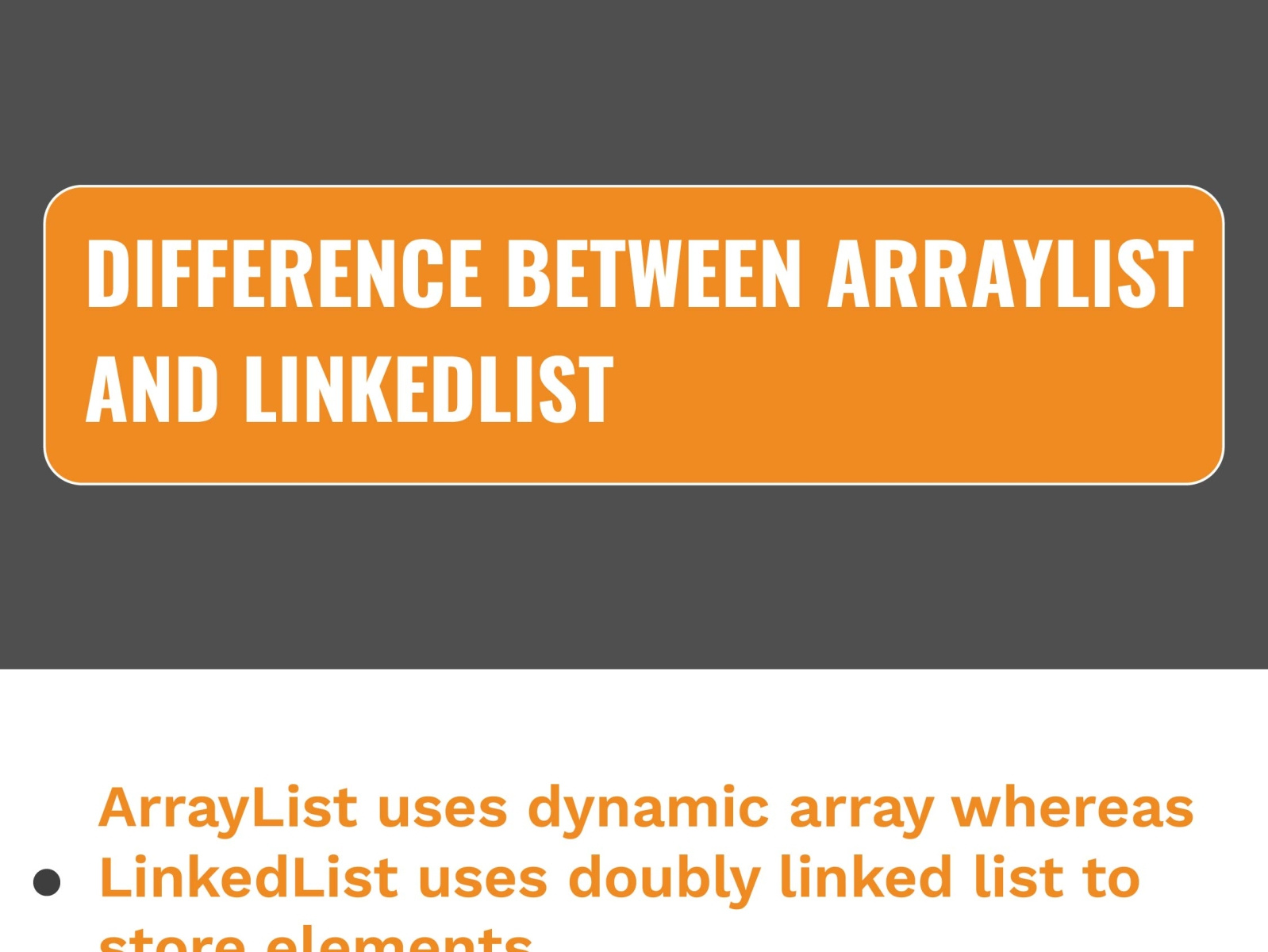 Difference between arraylist and linkedlist by Akshay Sharma on Dribbble