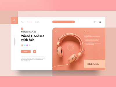 Music headset web UI/UX design 3d animation banner branding cover art design graphic design illustration logo motion graphics ui ux vector