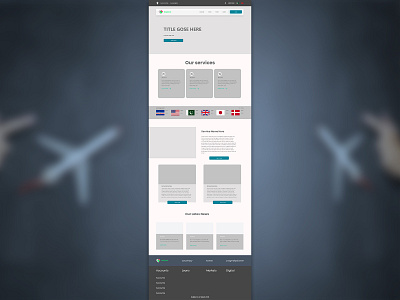 Low-fidelity Website main page Design in Xd/Figma