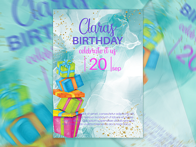 Birthday Card 3d animation banner birthday birthday card branding cover art design graphic design illustration invitationcard logo motion graphics ui ux vector