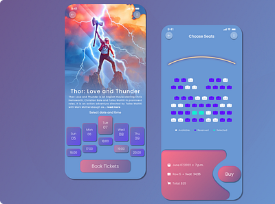 Movie Ticket Booking App UI Design design movieticketapp sampleui shremar ui