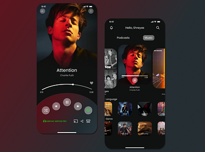 Music Streaming App UI Design design music music streaming app sampleui shremar ui uidesign uxdesign