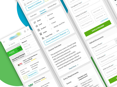 Education listing, detail & form screen design design detail education from listing mobile portal screen ui ux view